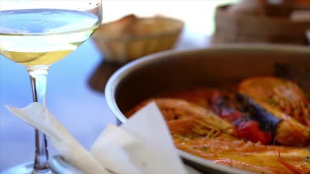 Arroz Mariscos Spanish Rice Seafood Іспанська Кухня — стокове відео