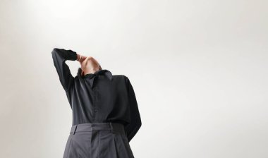Mind set and mental attitude. Close-up of young Asian man posing indoor. High quality photo.