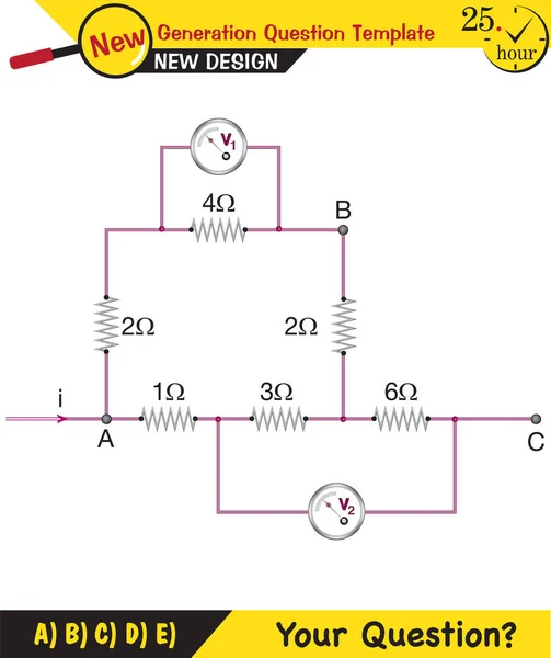 Notas Aula Física Circuitos Elétricos Simples Modelo Pergunta Próxima Geração — Vetor de Stock