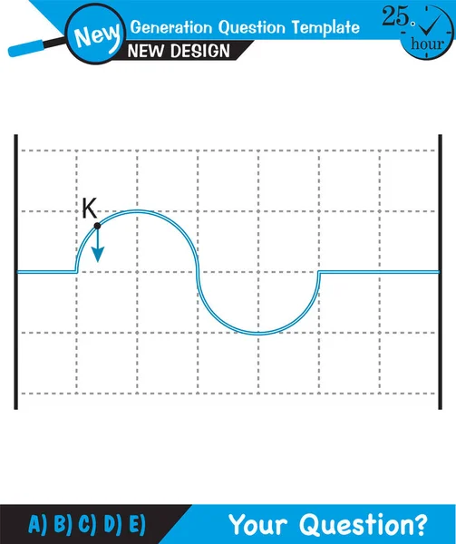 Physics Wave Mechanics Diffraction Wave Train Next Generation Question Template — Vettoriale Stock