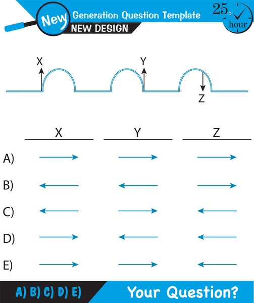 Physics Wave Mechanics Diffraction Wave Train Next Generation Question Template — Stock Vector