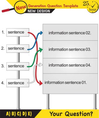 Metin Şablonları - öğretmenler için, sonraki nesil soru örnekleri, düzenlenebilir metin alanları, eps, vektör