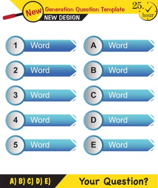 Metin Şablonları - öğretmenler için, sonraki nesil soru örnekleri, düzenlenebilir metin alanları, eps, vektör