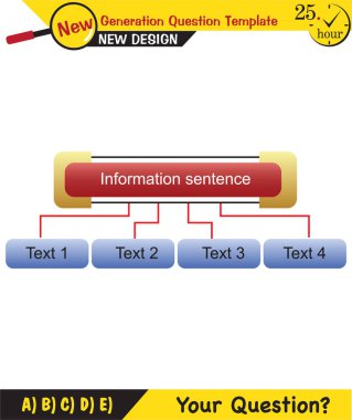 Metin Şablonları - öğretmenler için, sonraki nesil soru örnekleri, düzenlenebilir metin alanları, eps, vektör