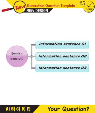 Metin Şablonları - öğretmenler için, sonraki nesil soru örnekleri, düzenlenebilir metin alanları, eps, vektör