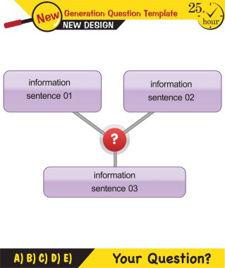 Metin Şablonları - öğretmenler için, sonraki nesil soru örnekleri, düzenlenebilir metin alanları, eps, vektör