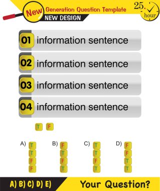 Metin Şablonları - öğretmenler için, sonraki nesil soru örnekleri, düzenlenebilir metin alanları, eps, vektör