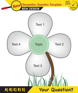 Metin Şablonları - öğretmenler için, sonraki nesil soru örnekleri, düzenlenebilir metin alanları, eps, vektör