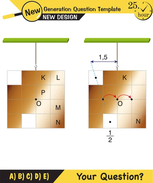 Physique Formes Solides Centre Masse Centre Gravité Modèle Question Prochaine — Image vectorielle