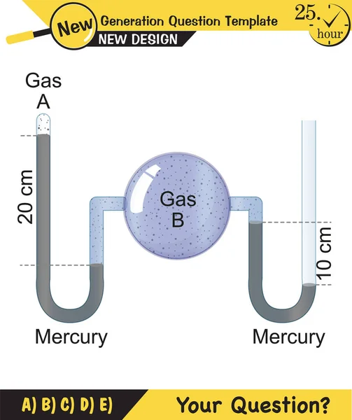 Fizik Sıvılarda Gazlarda Basınç Sıvıların Gazların Her Yöne Eşit Basınç — Stok Vektör