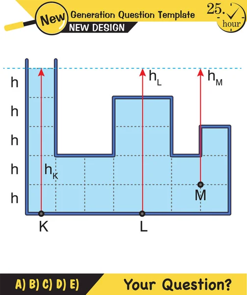 Física Presión Fuerza Elevación Principio Arquímedes Presión Líquidos Gases Recipientes — Vector de stock