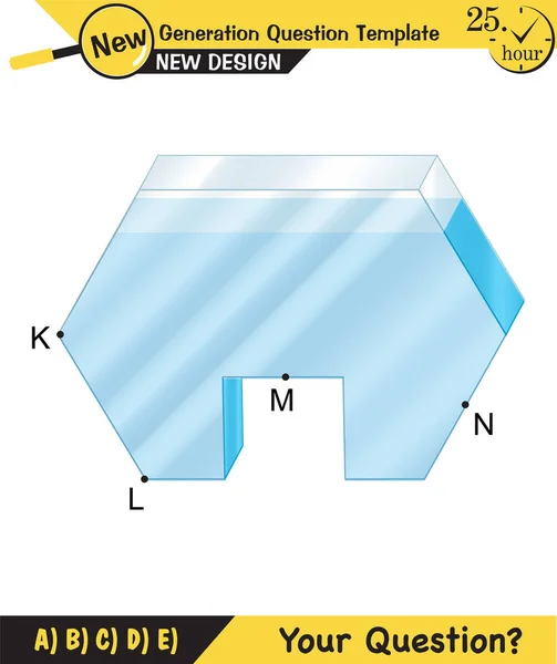 压力和升力 拱顶原理 液体和气体的压力 充满水的容器 下一代问题模板 考试问题 — 图库矢量图片