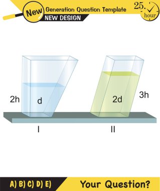 Fizik, basınç ve kaldırma kuvveti, arşiv ilkesi, sıvıların ve gazların basıncı, su dolu kaplar, yeni nesil soru şablonu, sınav sorusu,