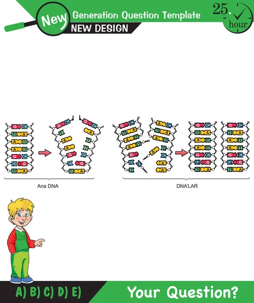 Biology, DNA helix, DNA replication, next generation question template, dumb physics figures, exam question, eps