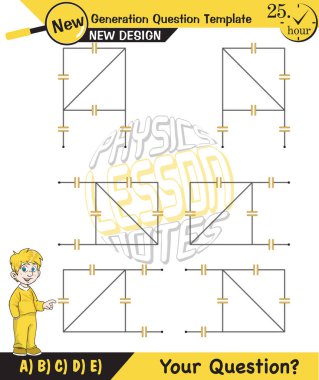 Physics, basic electric circuits, next generation question template, dumb physics figures, exam question, eps 