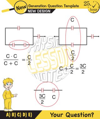 Physics, basic electric circuits, next generation question template, dumb physics figures, exam question, eps 