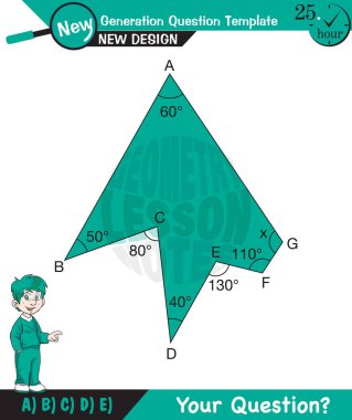 Geometry, angles in straight, angles in plane, next generation question template, for teachers, exam question, eps 