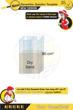 Physics, Substance and properties experiment illstration, liquids, two sisters speech bubble, New generation question template, exam question, for teachers, editable, eps 