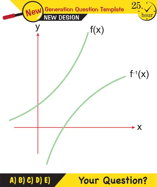 Matemática Gráfico Função Matemática Vetorial Modelo Pergunta Funções Pergunta Teste —  Vetores de Stock