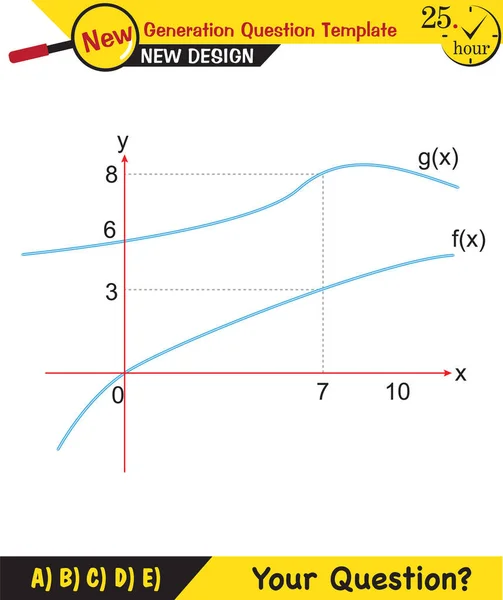 Mathématiques Graphique Fonction Mathématique Vectoriel Modèle Question Fonctions Question Test — Image vectorielle