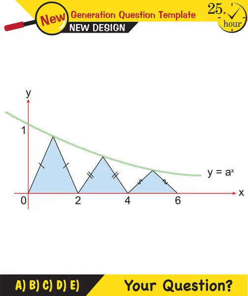 Matemática Gráfico Função Matemática Vetorial Modelo Pergunta Funções Pergunta Teste — Vetor de Stock