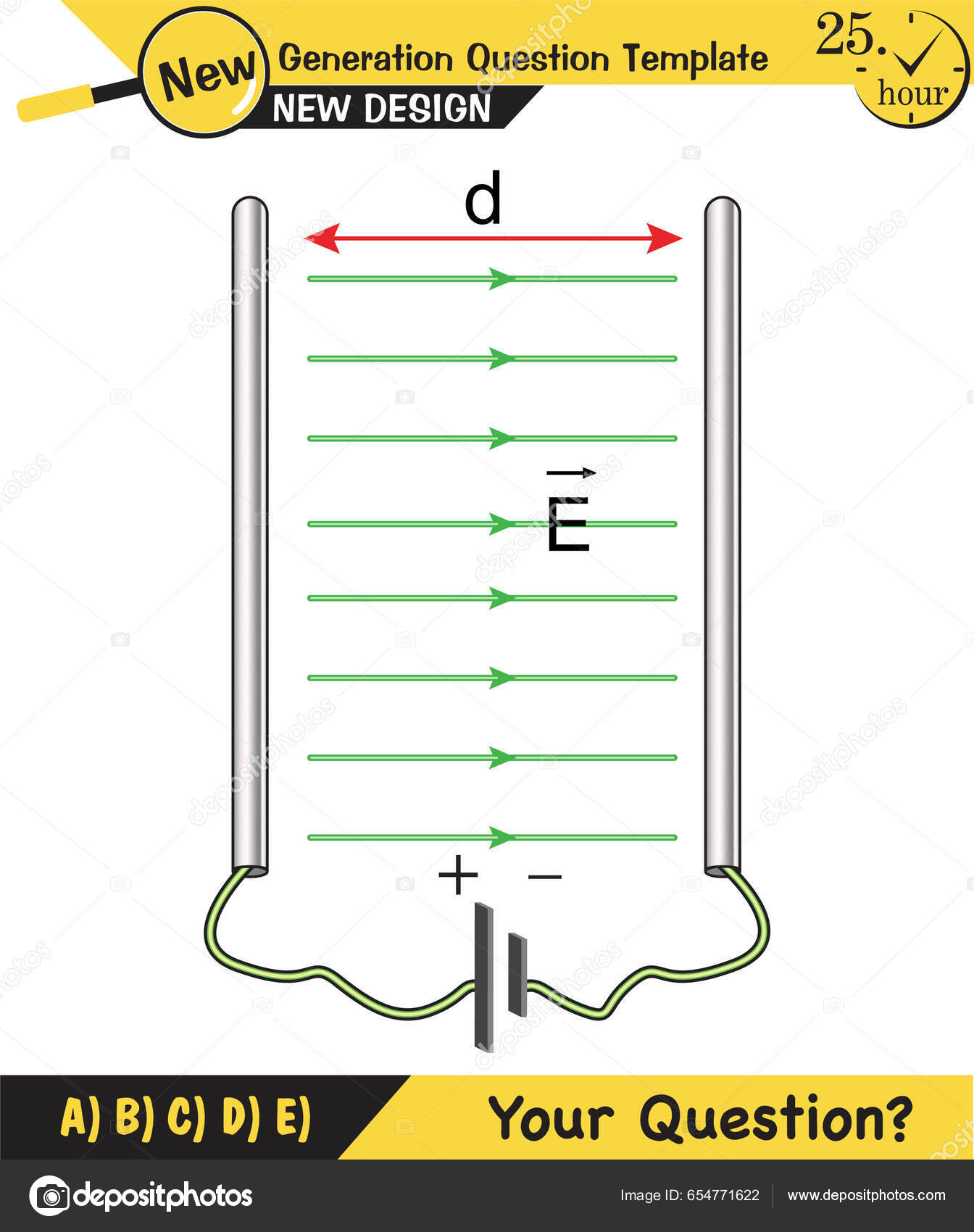 Physics Parallel Plate Capacitor Circuit Capacitors Circuit Elements Next Generation Stock