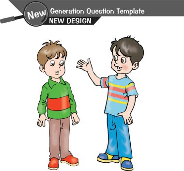 Konuşan öğrenciler, gelecek nesil problemleri, öğretmenler, erkek, kız, şablon, deney