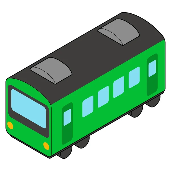 Miniatur Eisenbahn Ikone Nette Isometrische Illustration Material Das Zur Dekoration — Stockvektor
