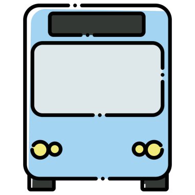 Kesilen bir satırın otobüs sürümü simge kapalı Şirin illüstrasyonu.