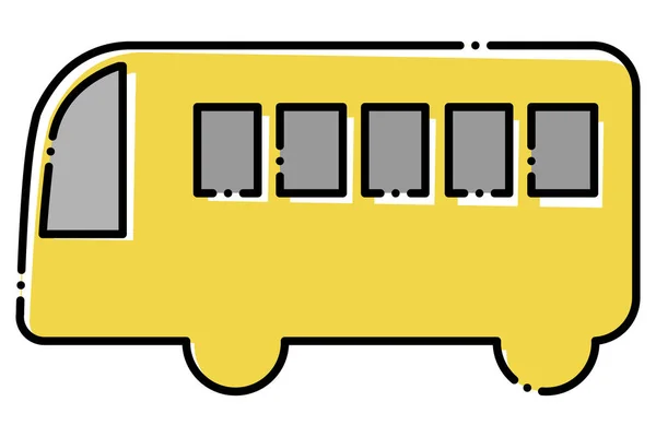Versión Bus Apagado Icono Autobús Horizontal Linda Ilustración Línea Rota — Vector de stock