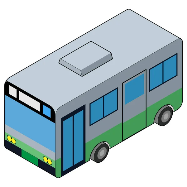 Miniatur Symbol Eines Busses Nette Isometrische Illustration Material Das Zur — Stockvektor