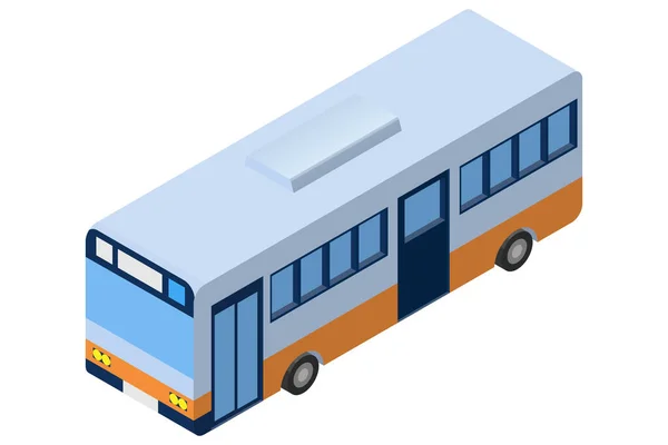 Ισομετρική Εικόνα Λεωφορείου Δεν Υπάρχει Κεντρική Γραμμή Μπορεί Χρησιμοποιηθεί Για — Διανυσματικό Αρχείο