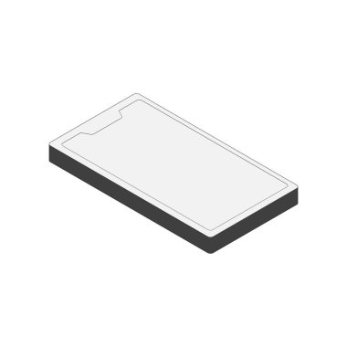 Illustration of an isometric icon on a smartphone. With main lines, top surface method 2. clipart