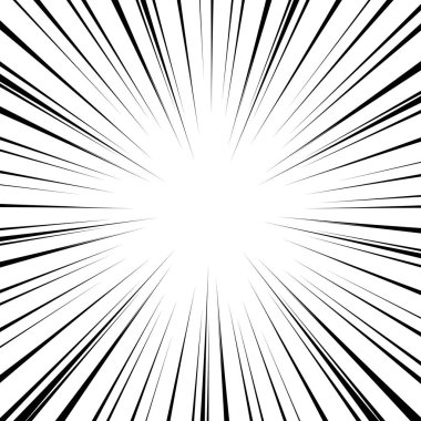 Çizgi roman tarzı hız çizgileri çarpma, patlama ve duygusal sahneler için mükemmel. Anime ya da manga temalı tasarımlar için temiz bir siyah-beyaz vektör arkaplanı ideal.