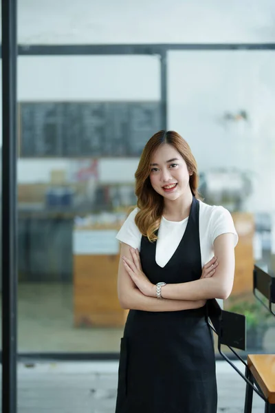 Starta Och Öppna Ett Litet Företag Ung Asiatisk Kvinna Som — Stockfoto