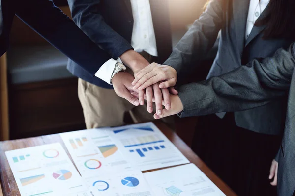 Business Group People Showing Unity Hands Together — Stockfoto