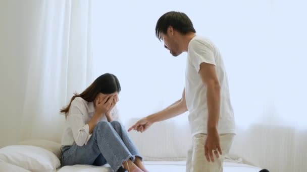 Problemy Rodzinne Kłótnia Męża Żony Wysokiej Jakości Materiał — Wideo stockowe