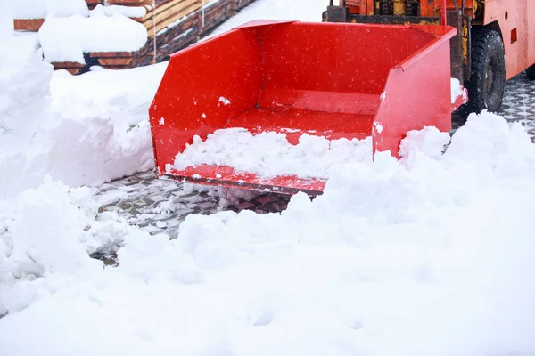 Μεγάλο Όμορφο Κόκκινο Φυσητήρα Χιονιού Κοντά — Φωτογραφία Αρχείου