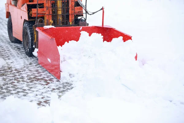 Big Beautiful Red Snow Blower Close — Stock Photo, Image