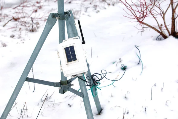 Sensor Transmissão Tripé Dia Inverno — Fotografia de Stock