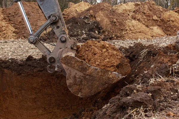 Excavadora Pluma Cubo Con Cilindros Hidráulicos —  Fotos de Stock