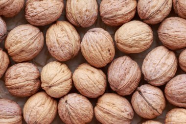 Taze cevizli arka plan Üst görünümü yakın plan