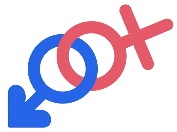 性别标记 男女符号 五彩斑斓的重叠图案 — 图库矢量图片