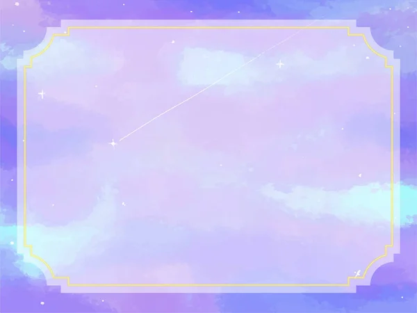 Clip Art Des Träumens Fantastischen Nachthimmel Sternenhimmel Rahmen Hintergrund — Stockvektor