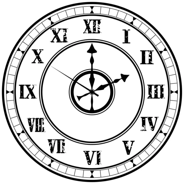 挂钟与华丽的罗马数字设计 — 图库矢量图片