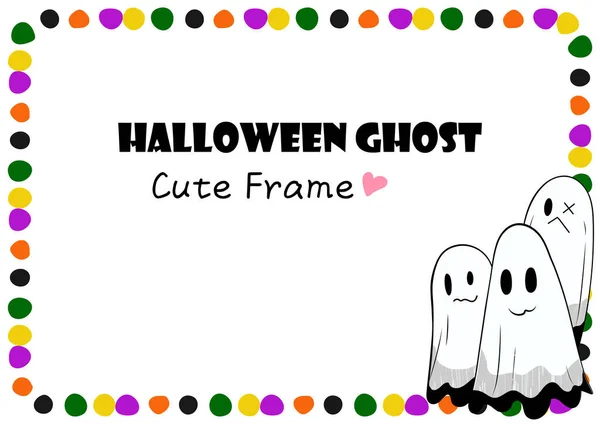 Clip Art Halloween Ghost Frame Background — Stock Vector