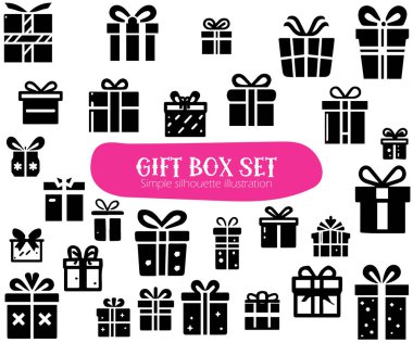 Hediye kutuları, basit siluet çizimleri