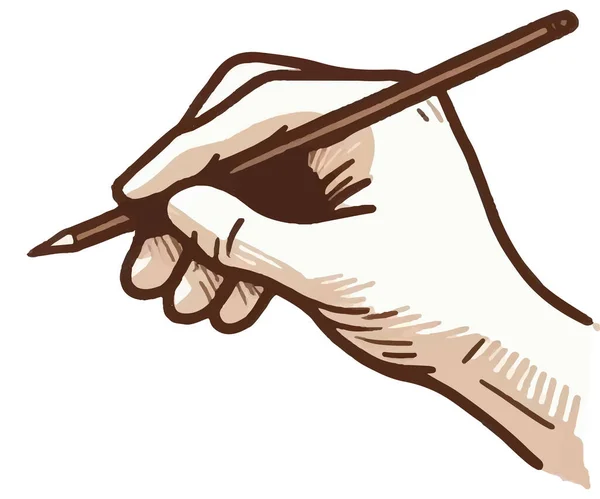 Clip Art Person Hand Holding Pencil — Stock Vector
