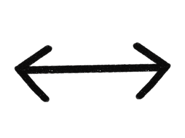 İki yönü de gösteren oklar, el yapımı sihirli kalem dokusu