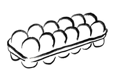 Tepside Yumurtalar. Beyaz ve Siyah Çizgili Yiyecek İçi.